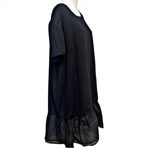 Who What Wear A-Line Tunic Midi Dress Sheer Hem Ruffle Shift Bottom Plus Size 3X - Picture 4 of 9